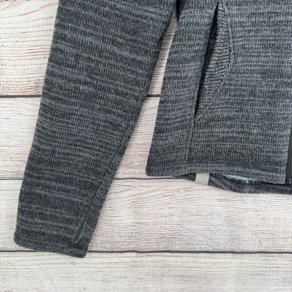 Bench Wool Knit Full Zip Hoodie Sweatshirt Womens Large Dark Gray - Picture 2 of 12